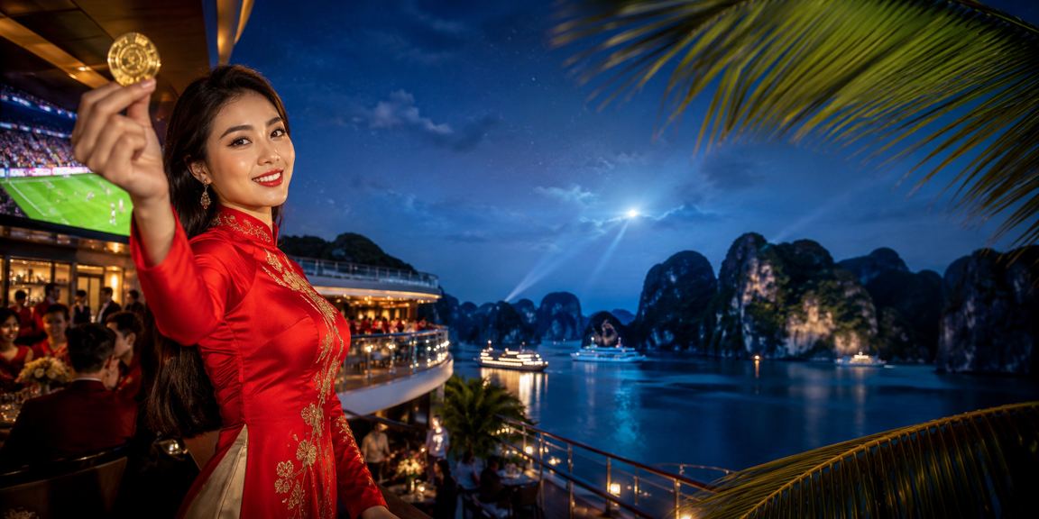 Người chơi tận hưởng ưu đãi casino bên vịnh Hạ Long